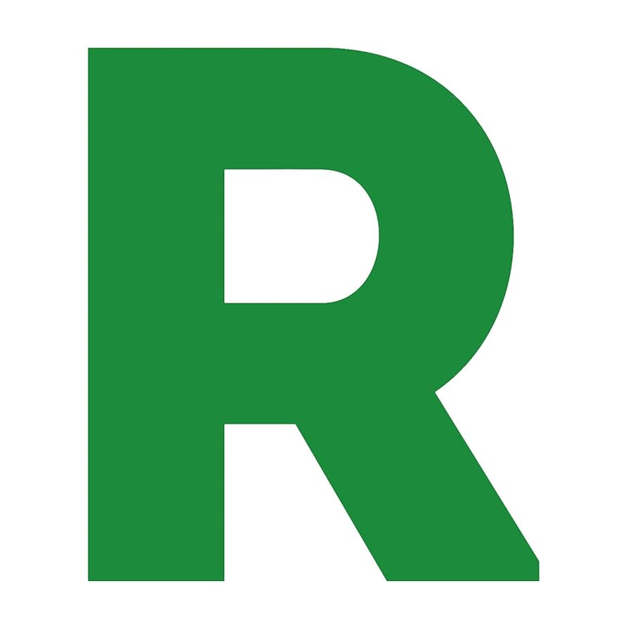 Amazon｜一文字からの R Intro 緑 green 太字 フォント Lサイズ